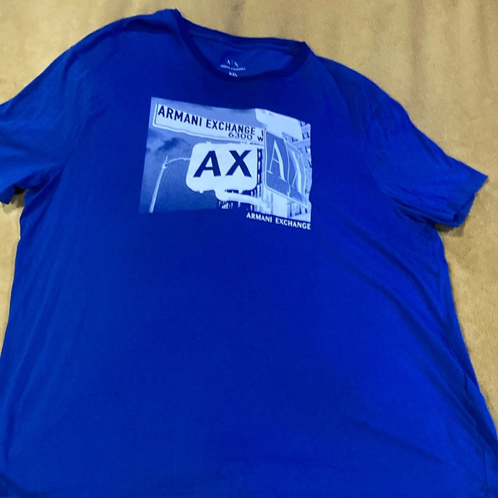 Armani Exchange Royal Blue AX Graphic Short Sleeve Tee